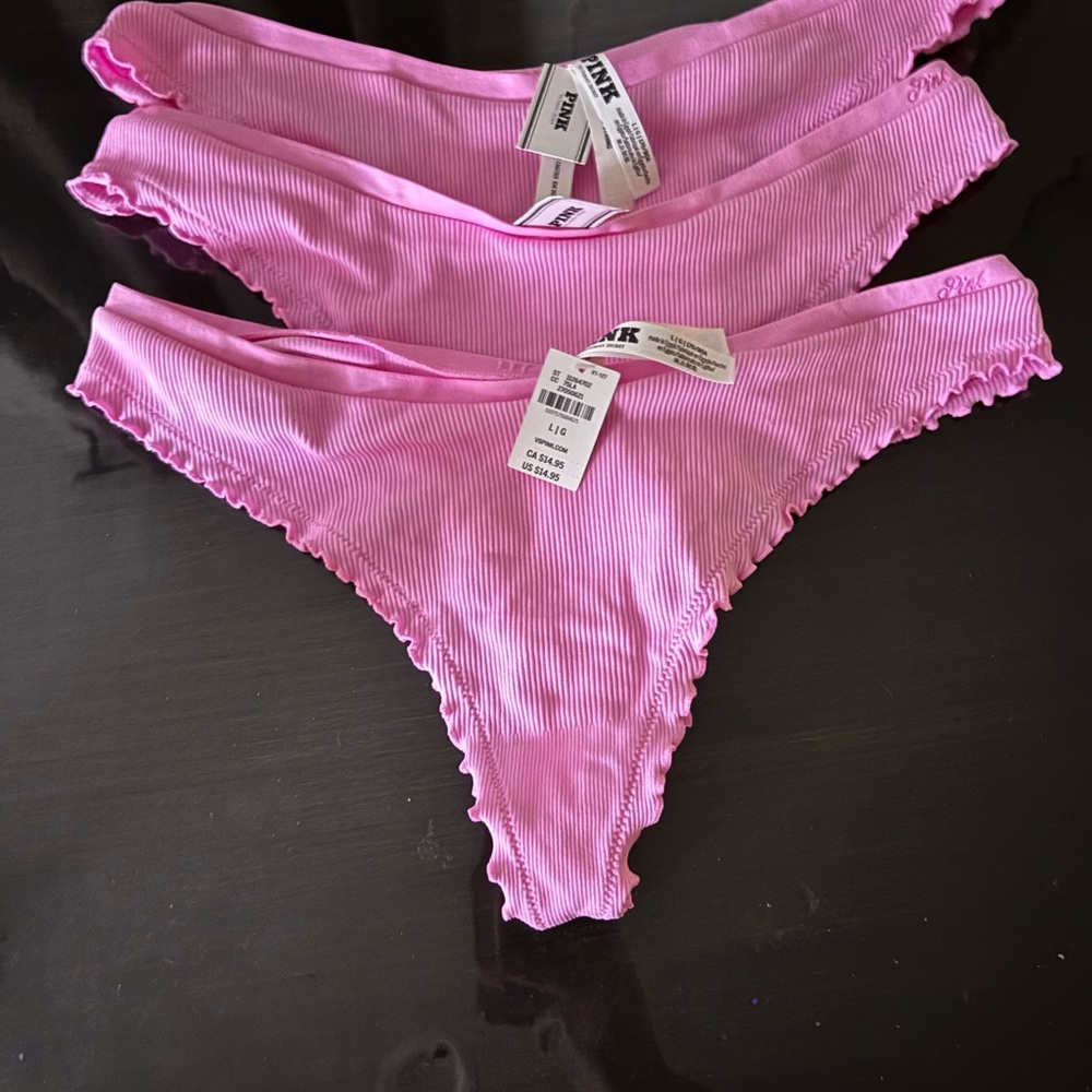 3 ct - Victoria's Secret Pink Ruffle Lettuce Trim Panties - Picture 5 of 5